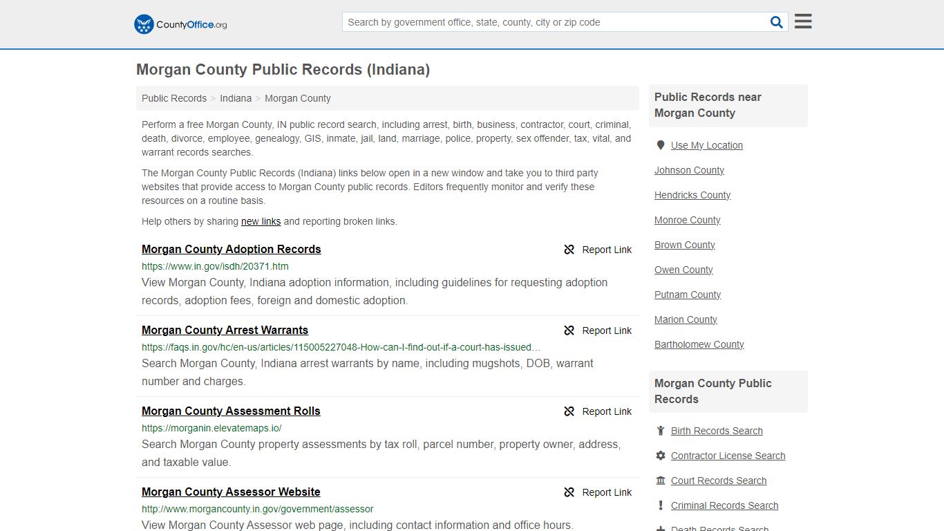 Morgan County Public Records (Indiana) - County Office